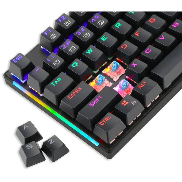 Tastatura gaming T-Dagger Naxos iluminare rainbow neagra