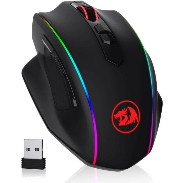 Mouse gaming Mouse gaming wireless si cu fir Redragon Vampire Elite negru iluminare RGB