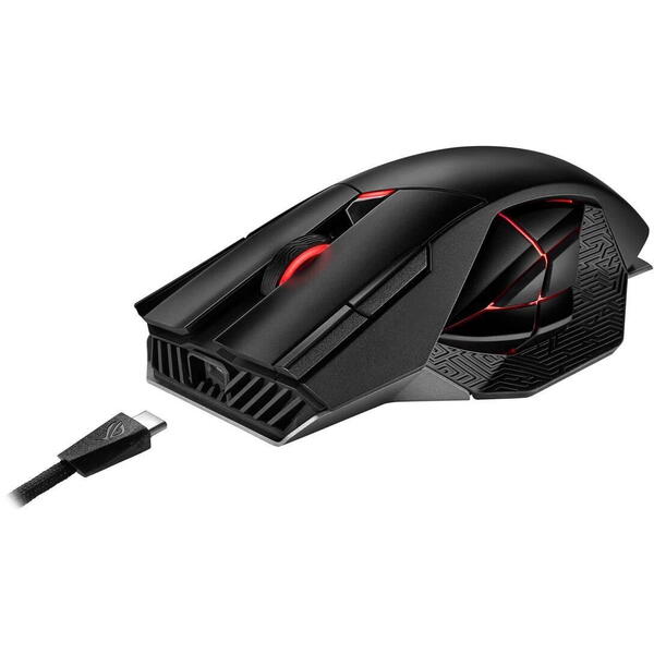 Mouse gaming Mouse wireless si cu fir gaming ASUS ROG Spatha X negru