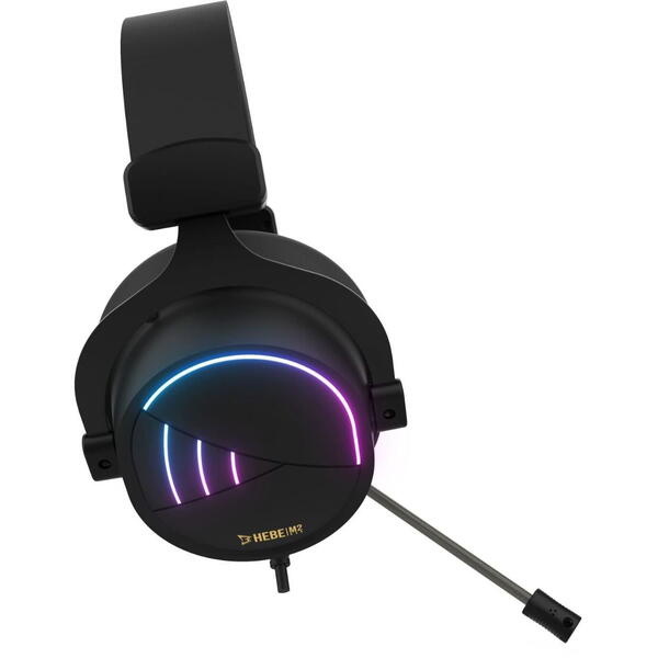 Casti gaming Gamdias Hebe M2 iluminare RGB Black