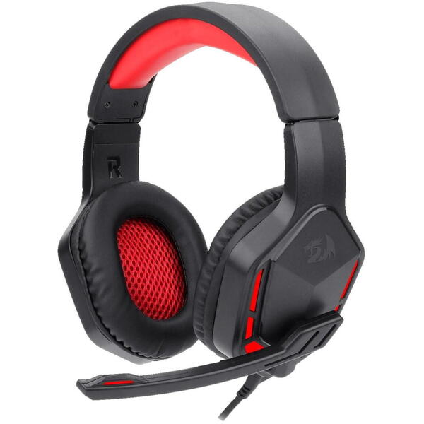 Casti gaming Redragon Themis Black Iluminare Rosu