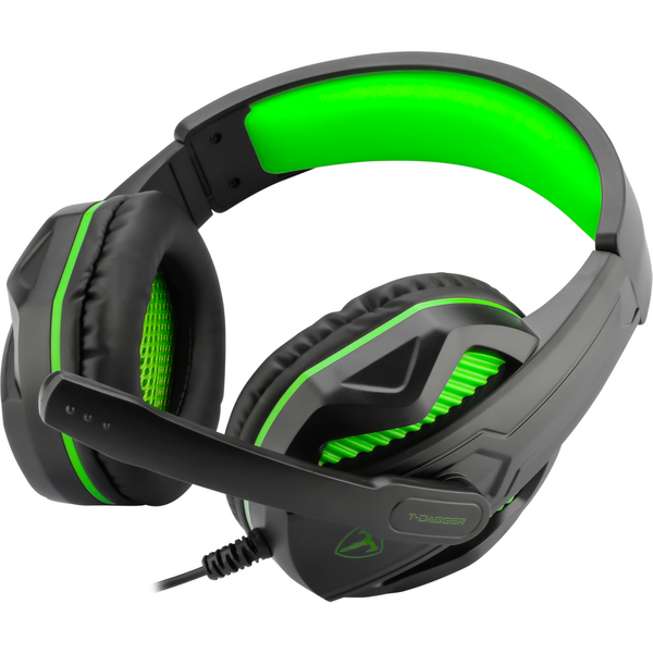 Casti gaming T-Dagger Cook negru cu verde