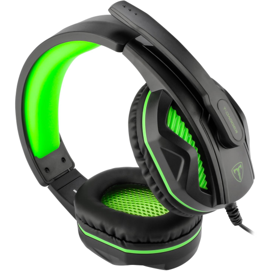 Casti gaming T-Dagger Cook negru cu verde