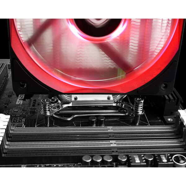 Cooler Cooler procesor ID-Cooling SE-224M iluminare rosie