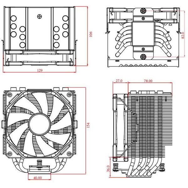 Cooler Cooler procesor ID-Cooling SE-226-XT negru