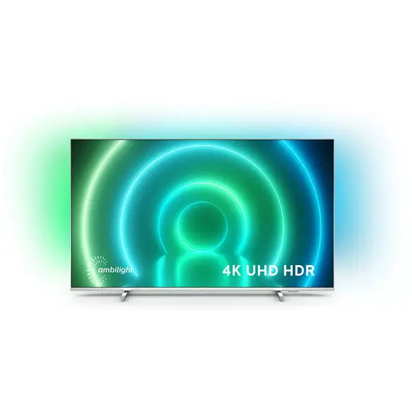 Televizor LED Philips Smart TV Android 43PUS7956/12 108cm 4K UHD HDR Ambilight cu 3 laturi Argintiu