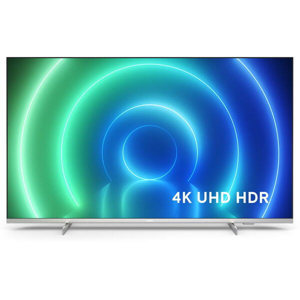 Televizor LED Philips Smart TV Android 43PUS7956/12 108cm 4K UHD HDR Ambilight cu 3 laturi Argintiu