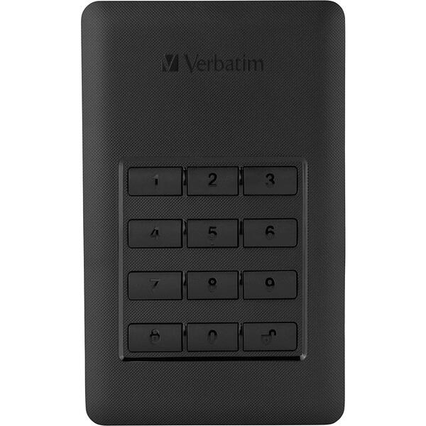 Hard Disk Extern Verbatim Store n Go Secure Portable Keypad Access 2TB USB 3.1