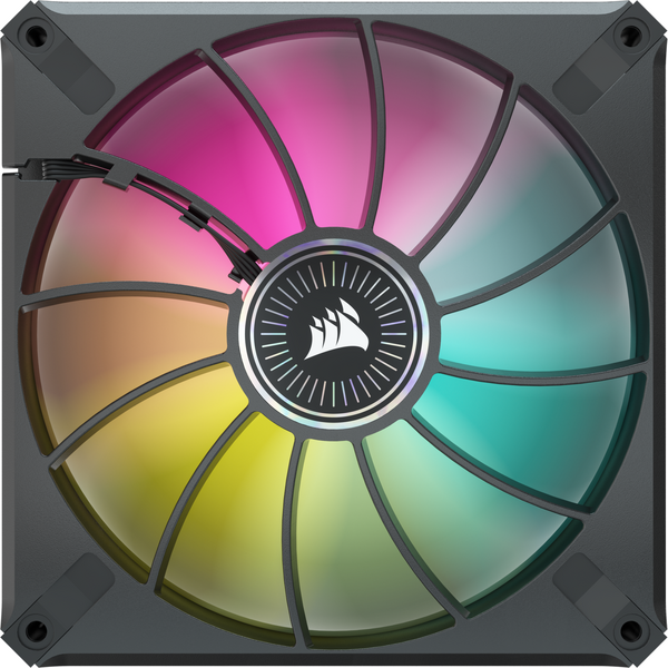 Ventilator PC Corsair iCUE ML140 RGB ELITE Magnetic Levitation RGB 140mm Dual Fan Pack, Negru