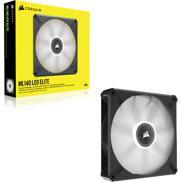 Ventilator PC Corsair ML140 LED ELITE Magnetic Levitation White LED 140mm, Negru
