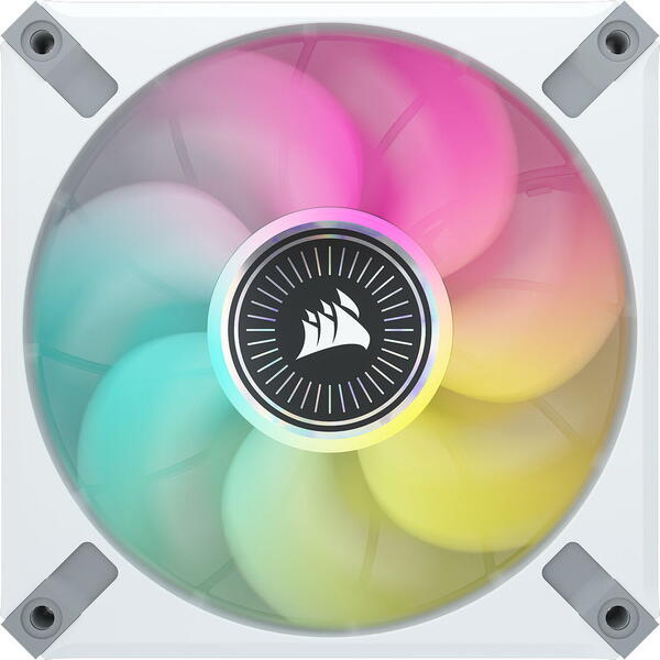 Ventilator PC Corsair iCUE ML120 RGB ELITE White Magnetic Levitation RGB 120mm Three Fan Pack, Alb