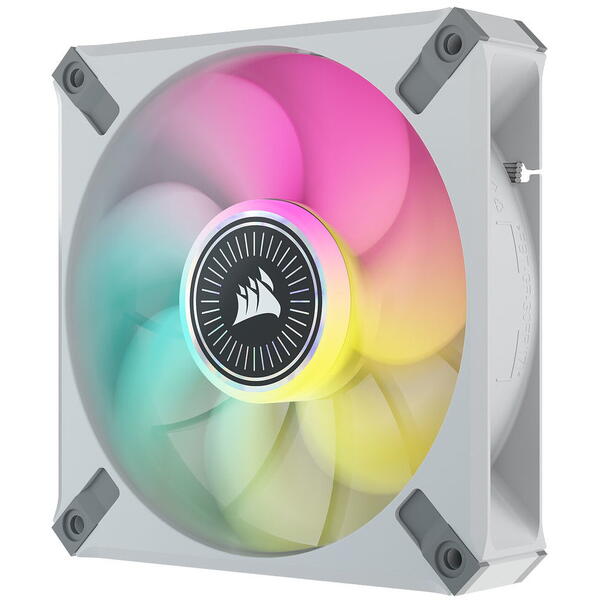 Ventilator PC Corsair iCUE ML120 RGB ELITE White Magnetic Levitation RGB 120mm, Alb