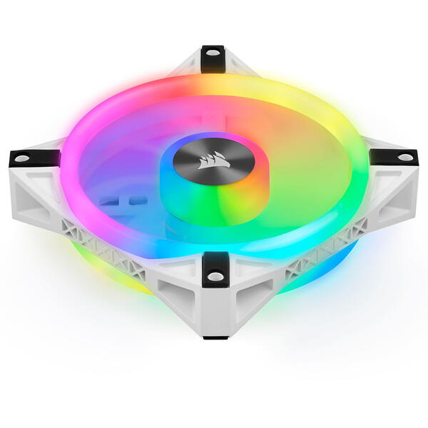 Ventilator PC Corsair iCUE QL120 White RGB 120mm Three Fan Pack with Lighting Node CORE