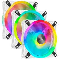 Ventilator PC Corsair iCUE QL120 White RGB 120mm Three Fan Pack with Lighting Node CORE