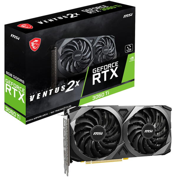 Placa video MSI GeForce RTX 3060 Ti VENTUS 2X LHR 8GB GDDR6 256 bit