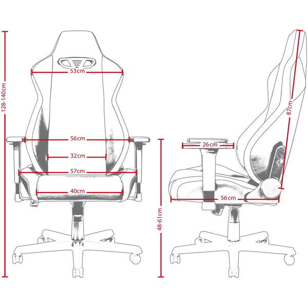 Scaun Gaming Nitro Concepts S300 Black/White NC-S300-BW