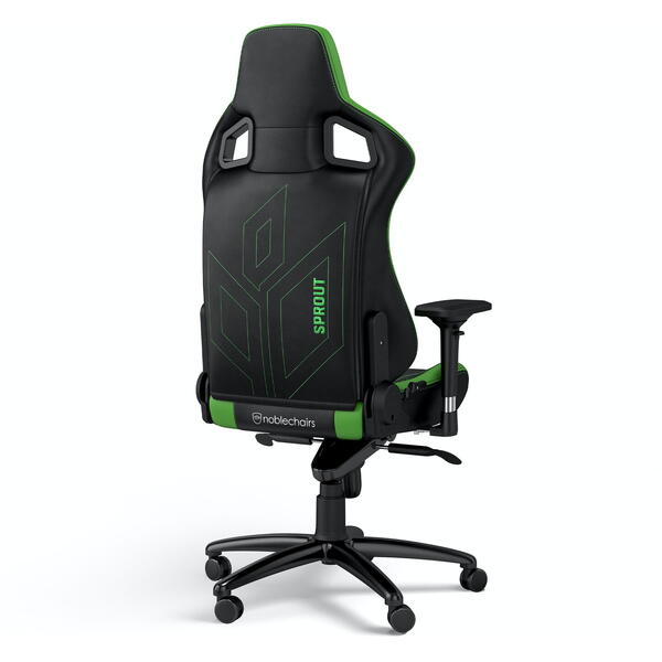 Scaun Gaming NobleChairs EPIC Sprout Edition Black/Green NBL-PU-SPE-001