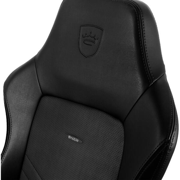 Scaun Gaming NobleChairs HERO Black/Black SGL NBL-HRO-PU-BLA-SGL