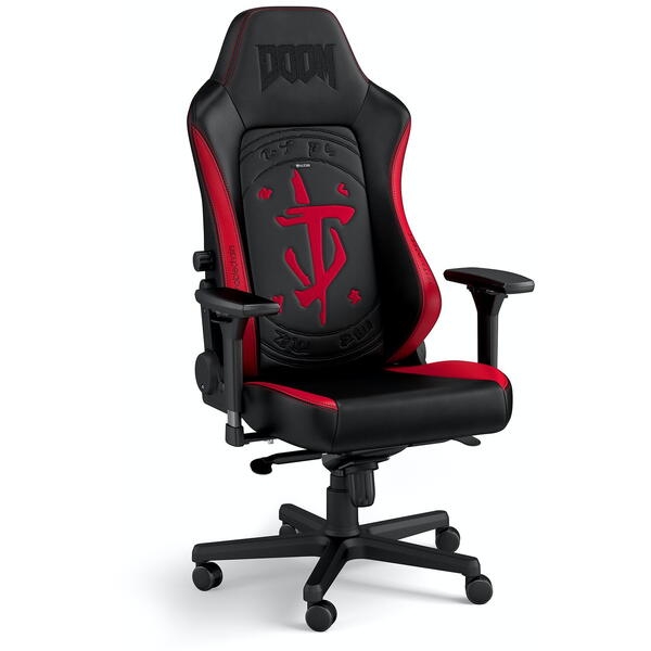 Scaun Gaming NobleChairs HERO DOOM Edition SGL Black/Red NBL-HRO-PU-DET-SGL