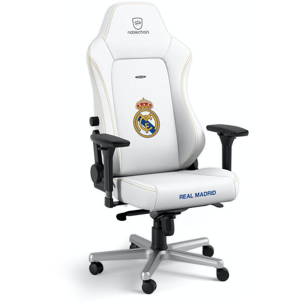 Scaun Gaming NobleChairs HERO Real Madrid Edition White NBL-HRO-PU-RMD