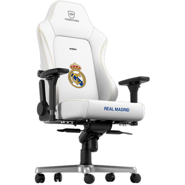 Scaun Gaming NobleChairs HERO Real Madrid Edition White NBL-HRO-PU-RMD