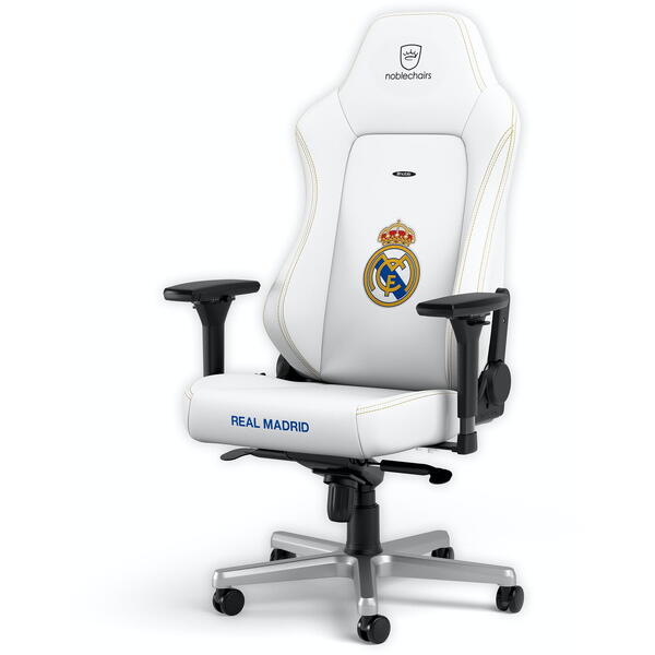 Scaun Gaming NobleChairs HERO Real Madrid Edition White NBL-HRO-PU-RMD