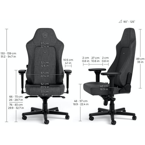 Scaun Gaming NobleChairs HERO TX Series Fabric SGL Anthracite NBL-HRO-TX-ATC-SGL