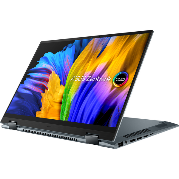 Laptop Asus Zenbook 14 Flip OLED UP5401EA, 14 inch 2.8K 90Hz Touch, Intel Core i7-1165G7, 16GB DDR4X, 1TB SSD, Intel Iris Xe, Win 11 Pro, Pine Grey