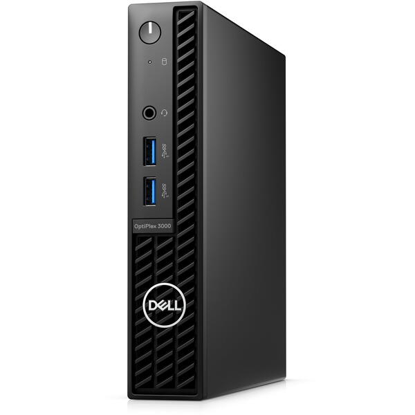 Sistem Brand Dell OptiPlex 3000 MFF, Intel Core i5-12500T, 8GB RAM, 256GB SSD, Intel UHD Graphics 770, Linux, Negru