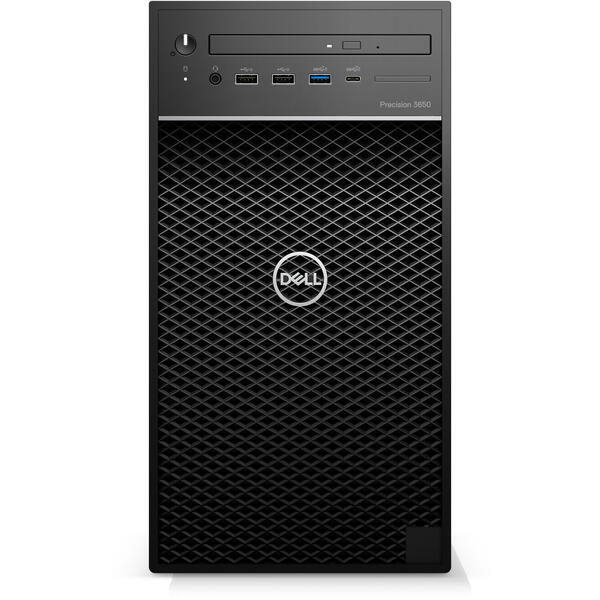Sistem Brand Dell Precision 3650 Tower, Intel Core i9-10900K, 64GB RAM, 1TB SSD + 2TB HDD, nVidia RTX A4000 16GB, Windows 10 Pro, Negru