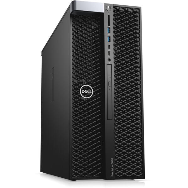 Sistem Brand Dell Precision 5820 Tower, Intel Core i9-10900X, 32GB RAM, 512GB SSD + 2TB HDD, nVidia RTX A2000 6GB, Windows 11 Pro, Negru