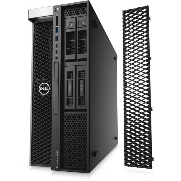 Sistem Brand Dell Precision 5820 Tower, Intel Core i9-10900X, 32GB RAM, 512GB SSD + 2TB HDD, nVidia RTX A2000 6GB, Windows 11 Pro, Negru