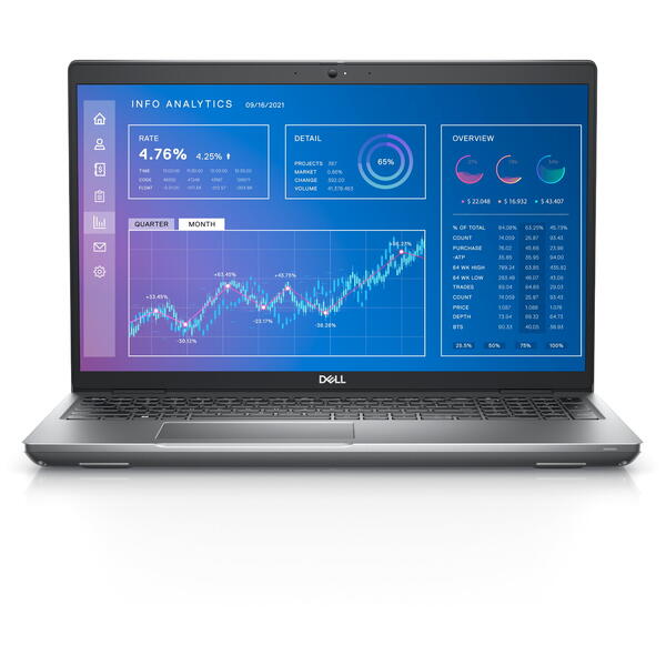 Laptop Dell Precision 3571, 15.6 inch FHD, Intel Core i7-12700H, 32GB DDR5, 512GB SSD, nVidia RTX A1000 4GB, Win 11 Pro, 3Yr BOS