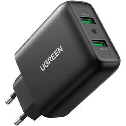 CD161 Quick Charge 36W, 2 x USB 5V/3A, Negru