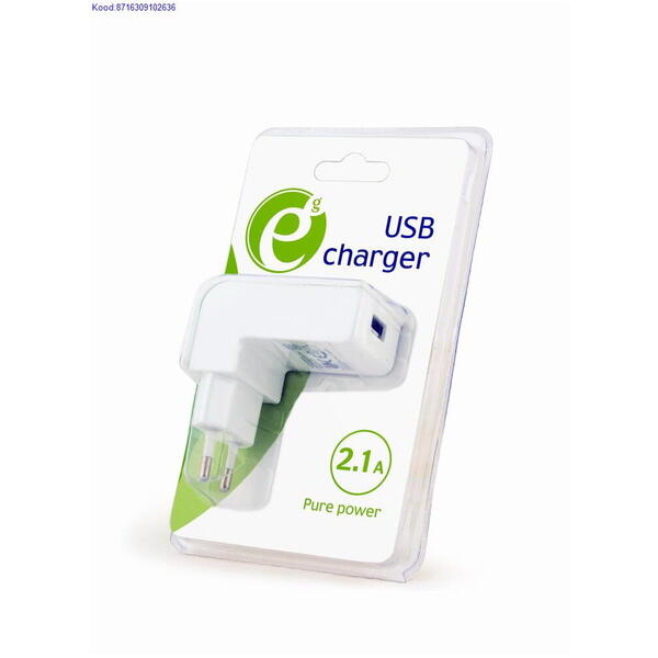 Incarcator retea Gembird Universal, 1 x USB, 2.1A, Alb