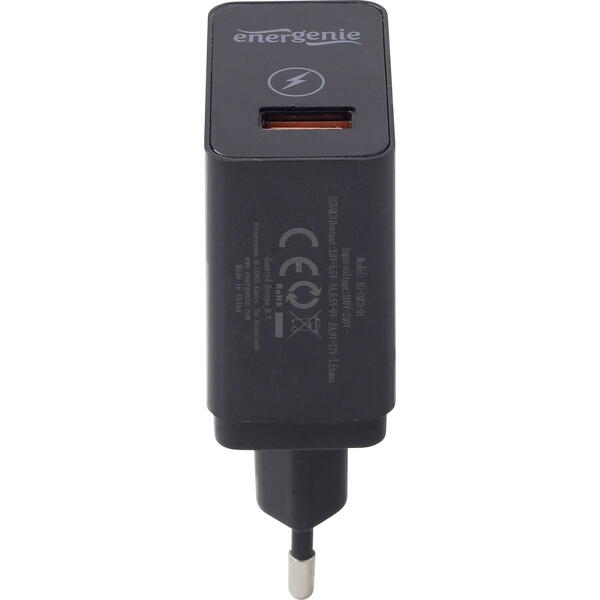 Incarcator retea Gembird Universal, 1 x USB Quick Charge 3.0, Negru