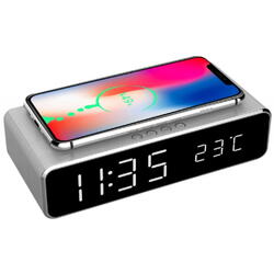 display LCD ora/data/alarma/temperatura, Silver