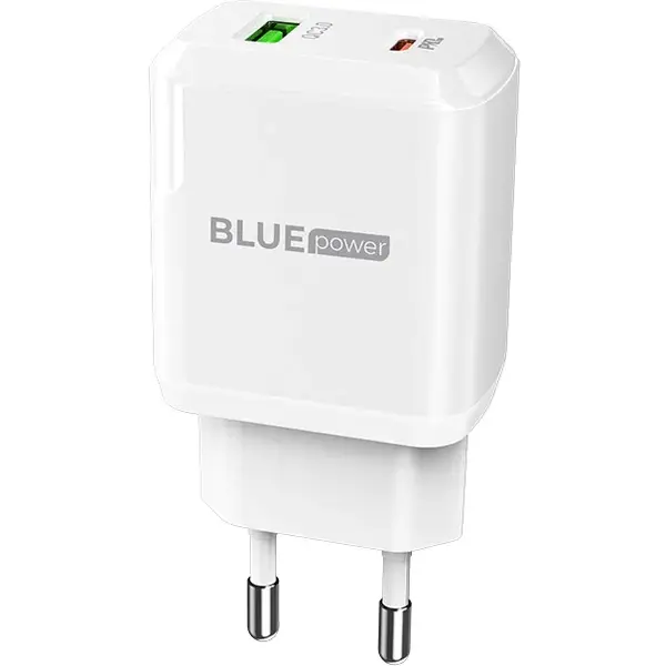 Incarcator retea Blue Power BCN5, 1 X USB - 1 X USB Tip-C, Alb