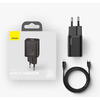 Incarcator retea Baseus Super Si, Quick Charge 20W, 1 x USB Type-C - Lightning  5V/3A, Negru