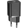 Incarcator retea Baseus Super Si, Quick Charge 20W, 1 x USB Type-C 5V/3A, Negru