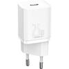 Incarcator retea Baseus Super Si, Quick Charge 25W, 1 x USB Type-C 5V/3A, Alb