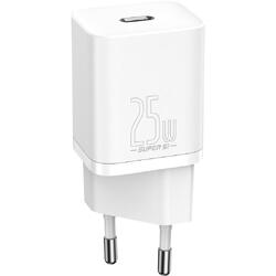 Incarcator retea Baseus Super Si, Quick Charge 25W, 1 x USB Type-C 5V/3A, Alb