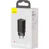 Incarcator retea Baseus GaN2 Lite, Quick Charge 65W, 1 x USB 5V/3A, 1 x USB Type-C 5V/3A, Negru