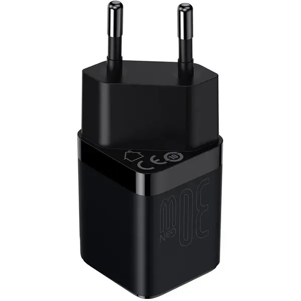 Incarcator retea Baseus GaN3, Quick Charge 30W, 1 x USB Type-C 5V/3A, Negru