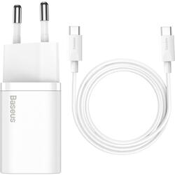 Super Si, Quick Charge 25W, 1 x USB Type-C 5V/3A max, include cablu USB Type-C la USB Type-C 1m, Alb