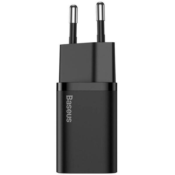 Incarcator retea Baseus Super Si, Quick Charge 30W, 1 x USB Type-C 5V/3A, Negru