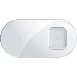 Simple 2 in 1 Qi 18W, cablu Type-C la USB inclus, Alb