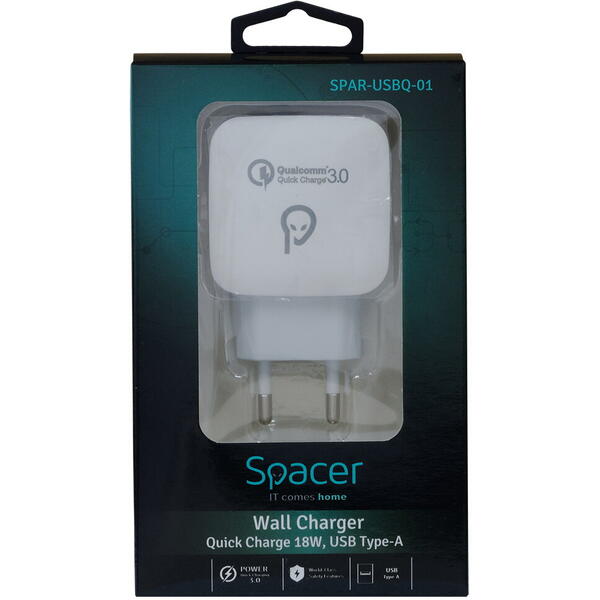 Incarcator retea Spacer Quick Charge 3.0 18W, USB