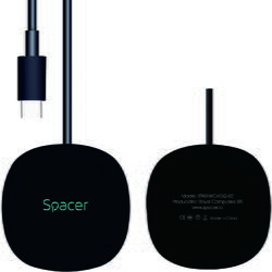 2 in 1 cu suport inclus, compatibil prindere magnetica Iphone, Quick Charge 15W Qi, conector Type-C, Negru