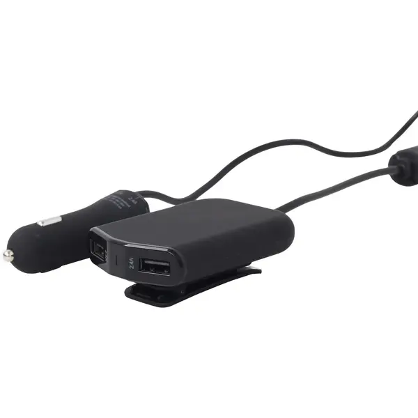 Incarcator auto Gembird 4 x USB, (2 x USB, pentru bancheta din spate cablu 1.8m), maxim 9.6A, Black